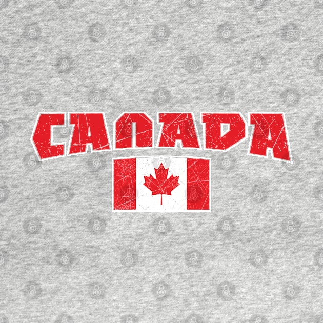 Canada Name with Canadian Flag Design by QualiTshirt